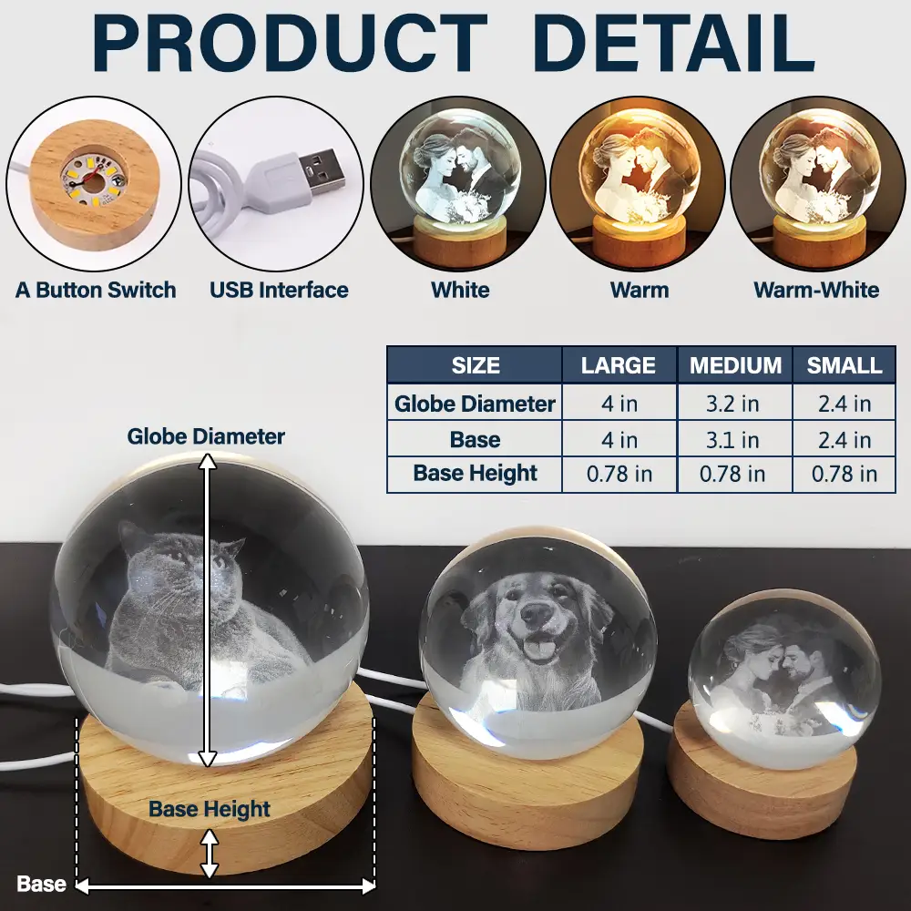 Congratulations Graduate - Personalized Crystal Globe Lamp - Image 5