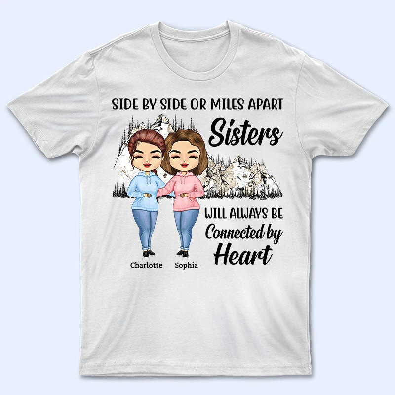 Connected By Heart Hoodie Friends - BFF Bestie Gift - Personalized Custom Hoodie - Image 2