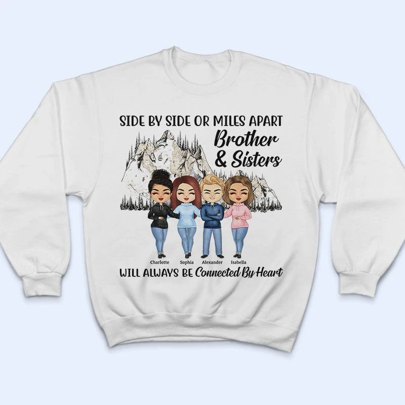 Connected By Heart Hoodie Friends - BFF Bestie Gift - Personalized Custom Hoodie - Image 4