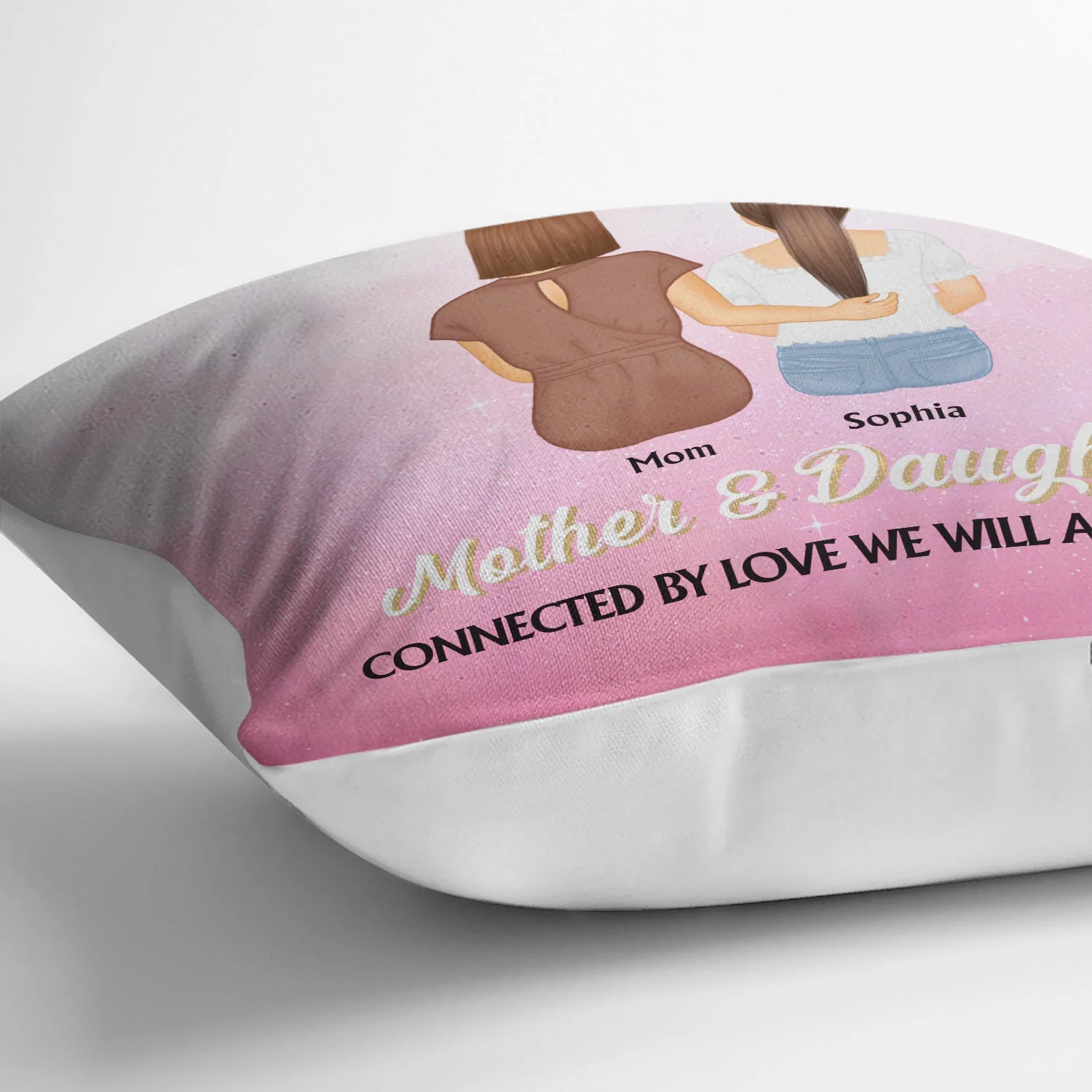 Connected By Love - Gift For Mother & Daughter - Personalized Pillow - Image 3