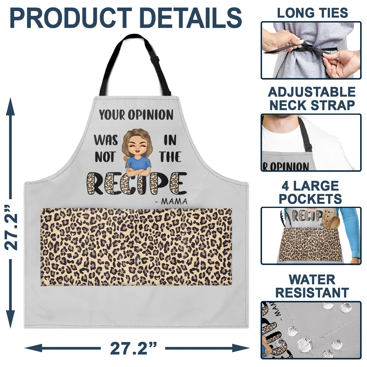 Cooking In The Recipe - Funny Gift For Wives, Mothers - Personalized Apron - Image 4