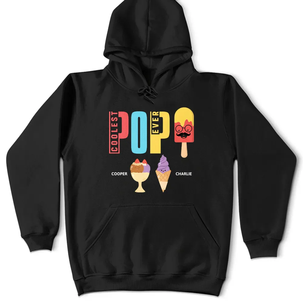 Coolest Pop Ever Fun Grandpa Popsicle - Personalized T Shirt - Image 4