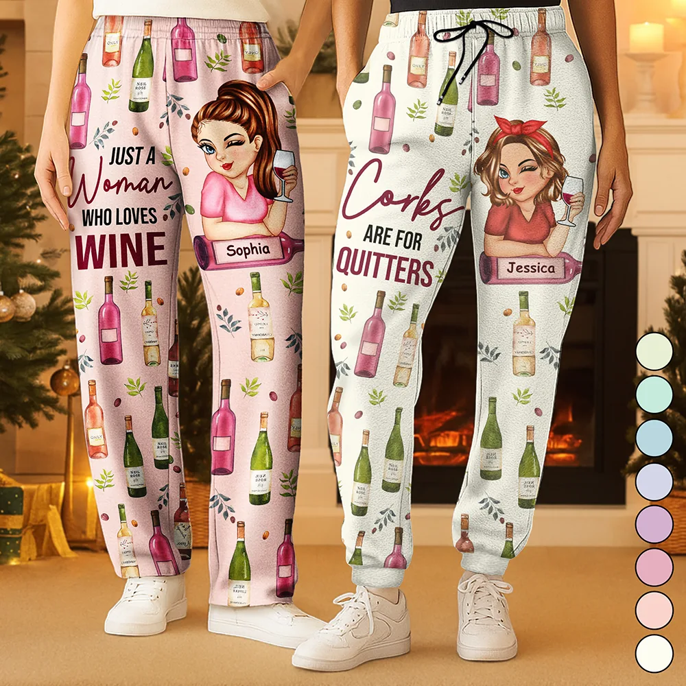 Corks Are For Quitters Turban Woman - Personalized Sweatpants - Image 2