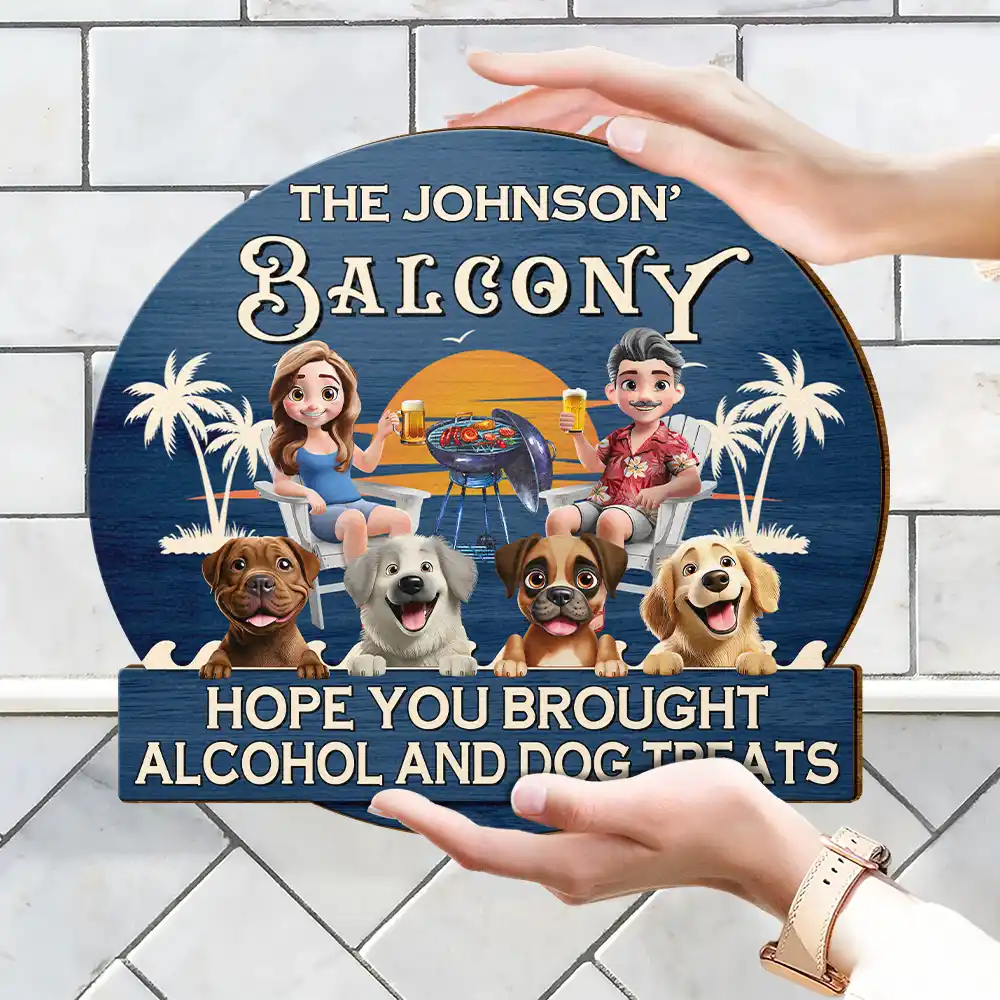 Couple 3D Effect Pool & Patio Bar Hope You Brought Alcohol - Personalized Custom Shaped Wood Sign - Image 4