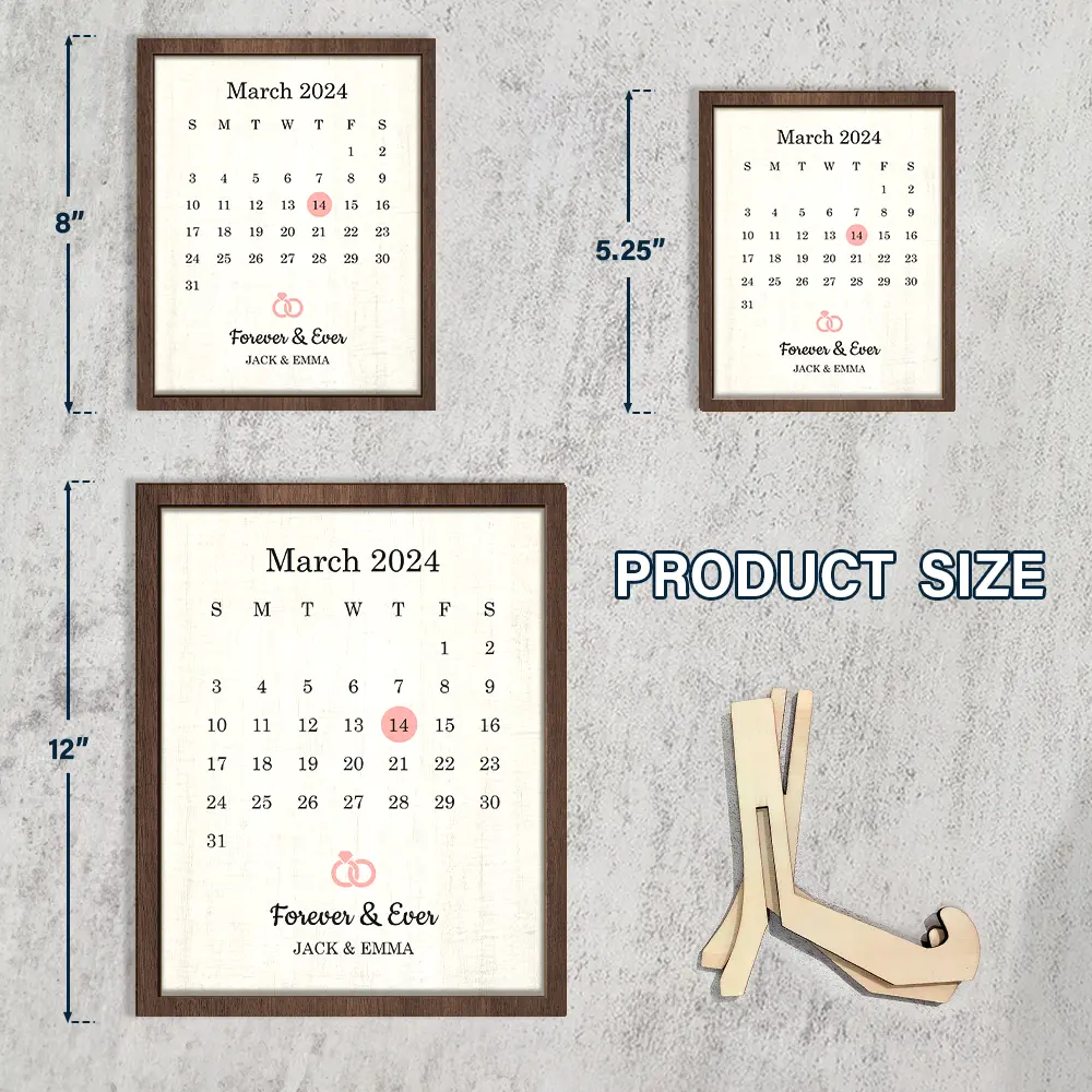 Couple Anniversary Love Message - Personalized 2-Layered Wooden Plaque With Stand - Image 4