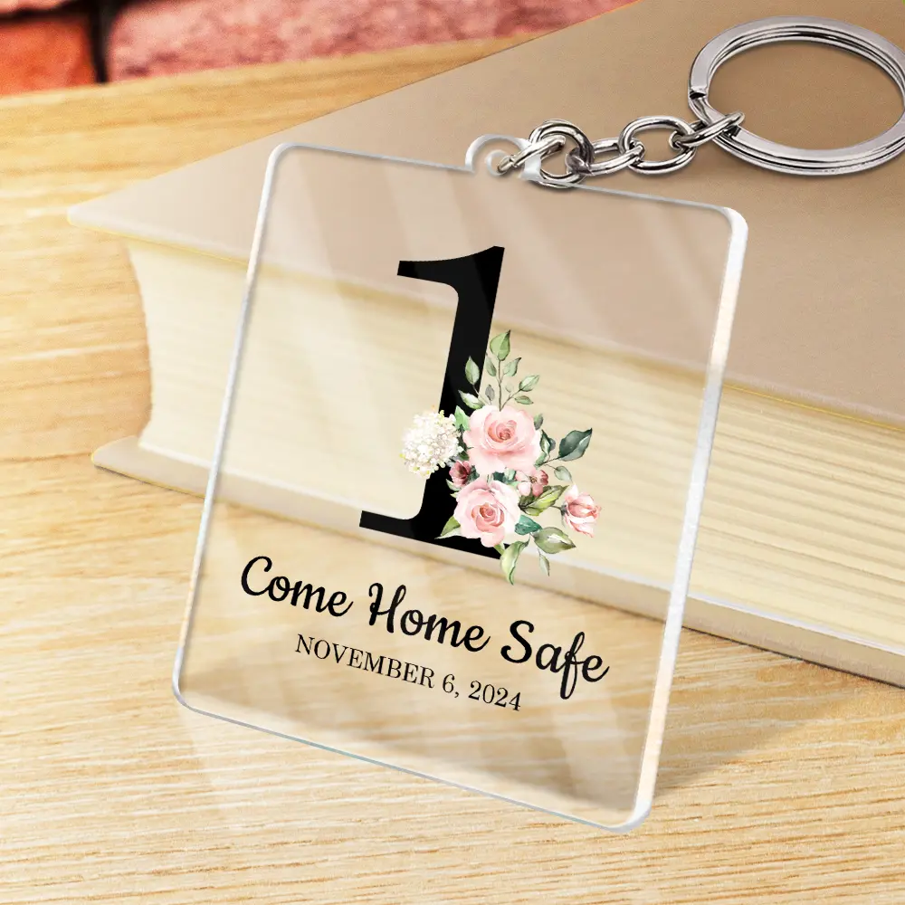 Couple Anniversary Love Message - Personalized Acrylic Keychain - Image 2