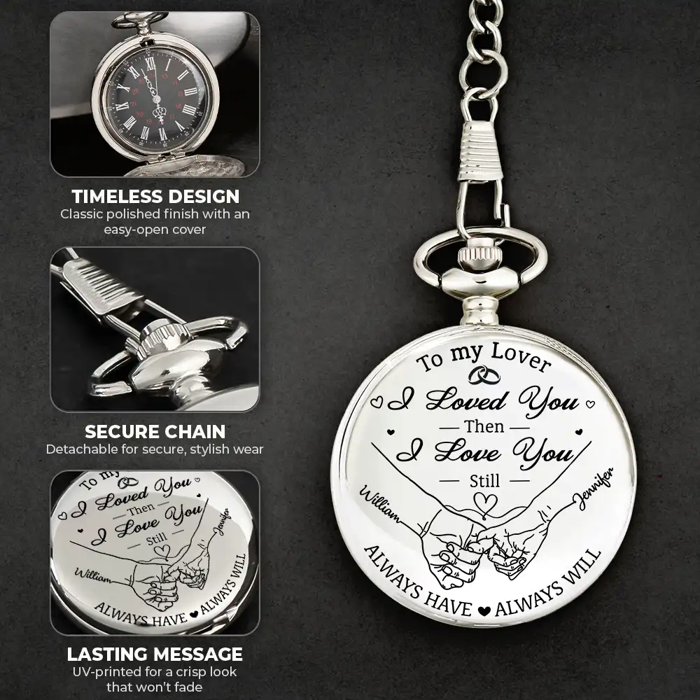 Couple Anniversary Loved You Then Love You Still - Personalized Pocket Watch - Image 6