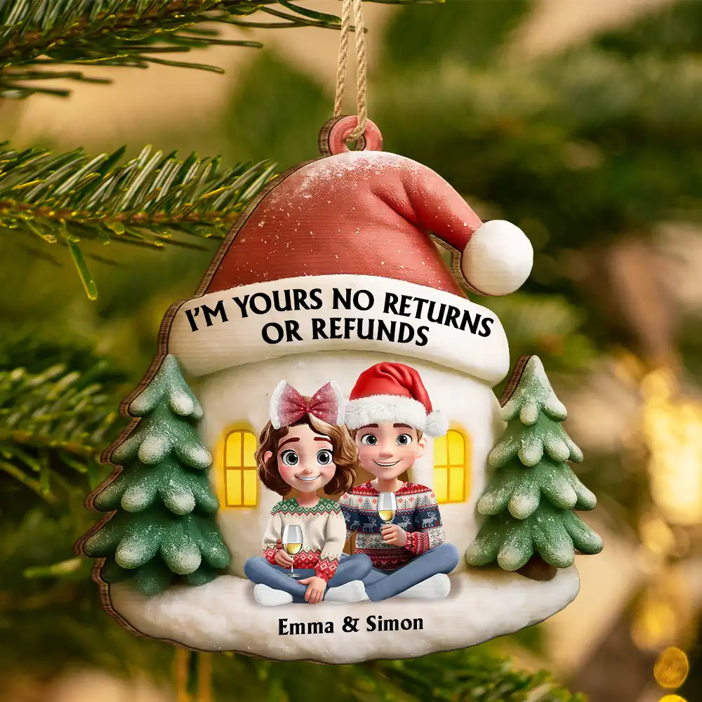 Couple Annoying Each Other Since - Personalized Custom Shaped Wooden Ornament - Image 3