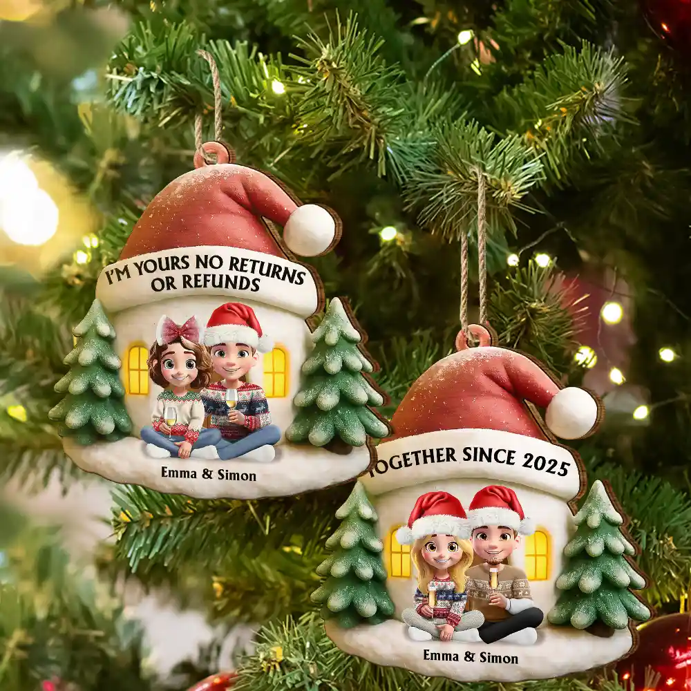 Couple Annoying Each Other Since - Personalized Custom Shaped Wooden Ornament - Image 6