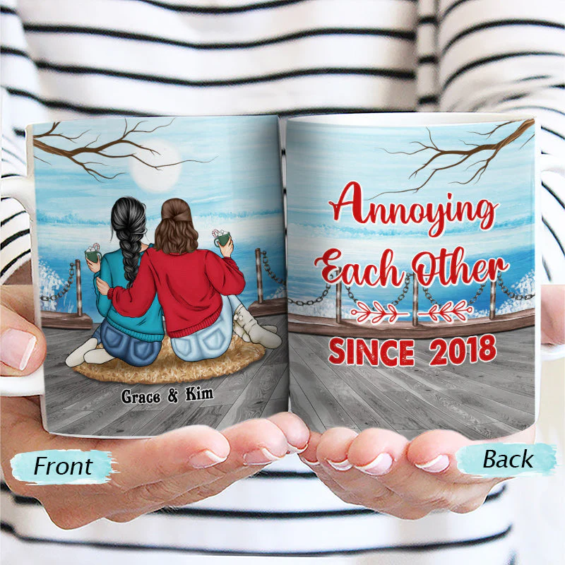 Couple Annoying Each Other Since - Personalized Custom White Edge-to-Edge Mug - Image 2