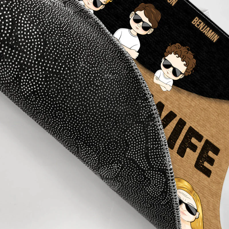 Couple Beware Of Wife Kids Are Shady - Gift For Family - Personalized Custom Doormat - Image 3