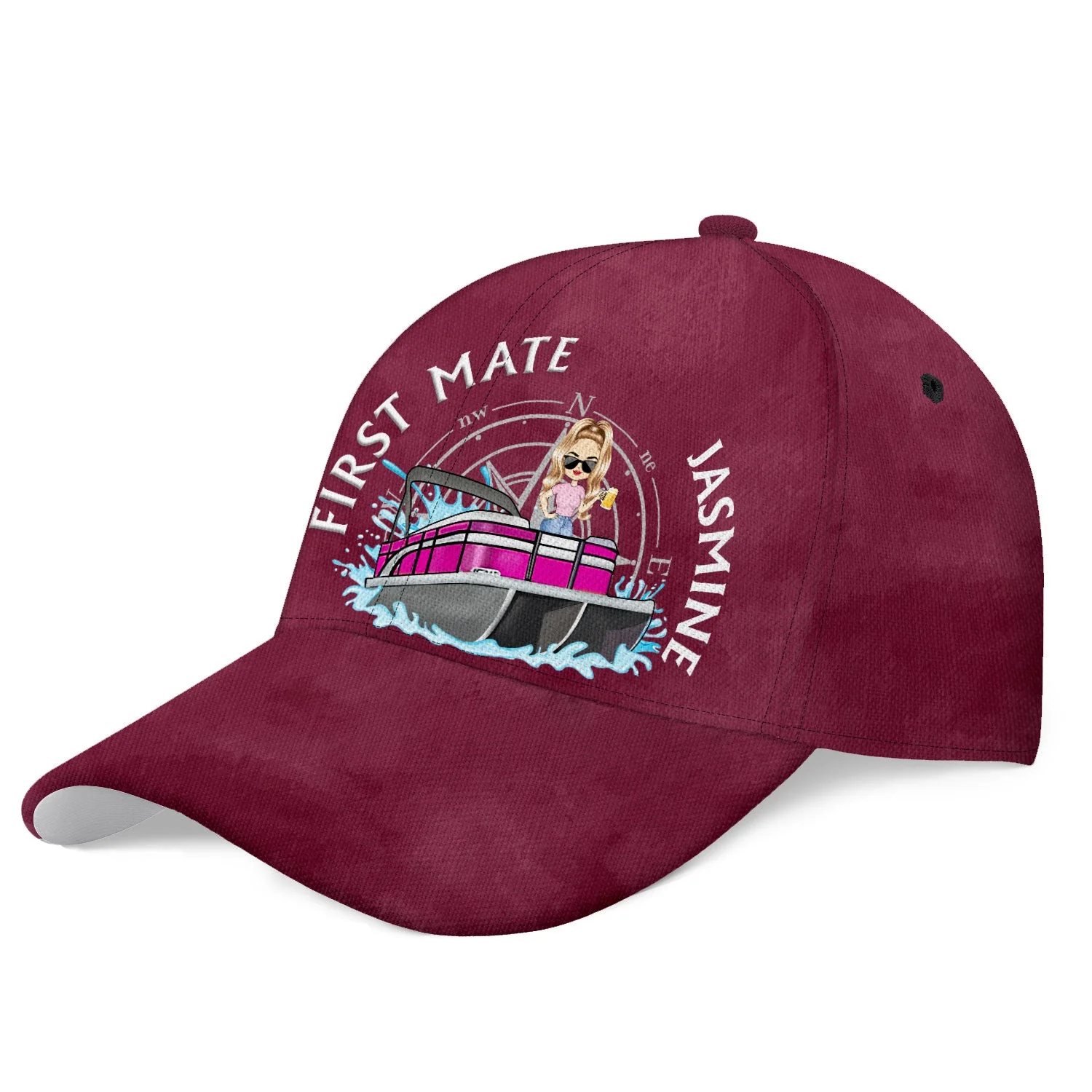 Couple Captain First Mate - Gift For Couples - Personalized Classic Cap - Image 2