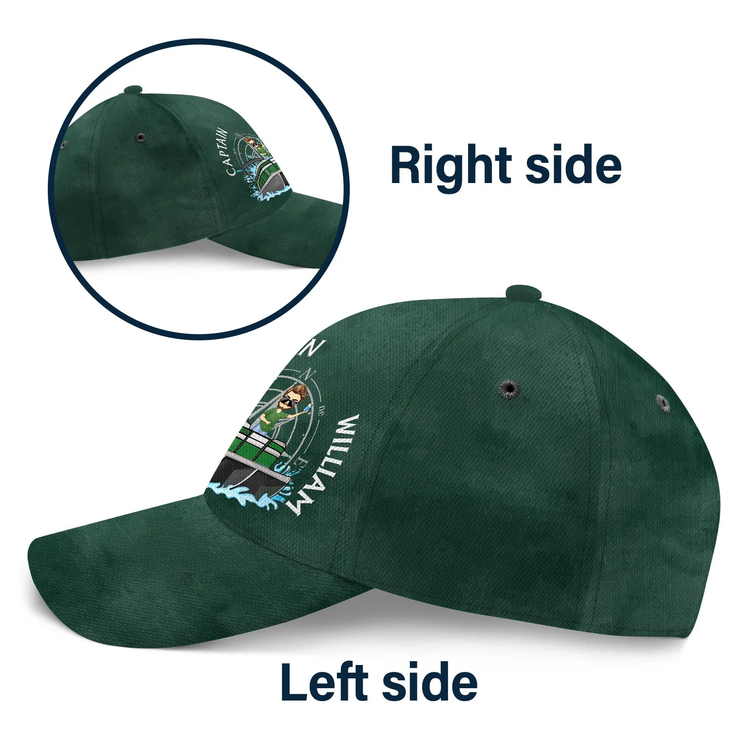 Couple Captain First Mate - Gift For Couples - Personalized Classic Cap - Image 3