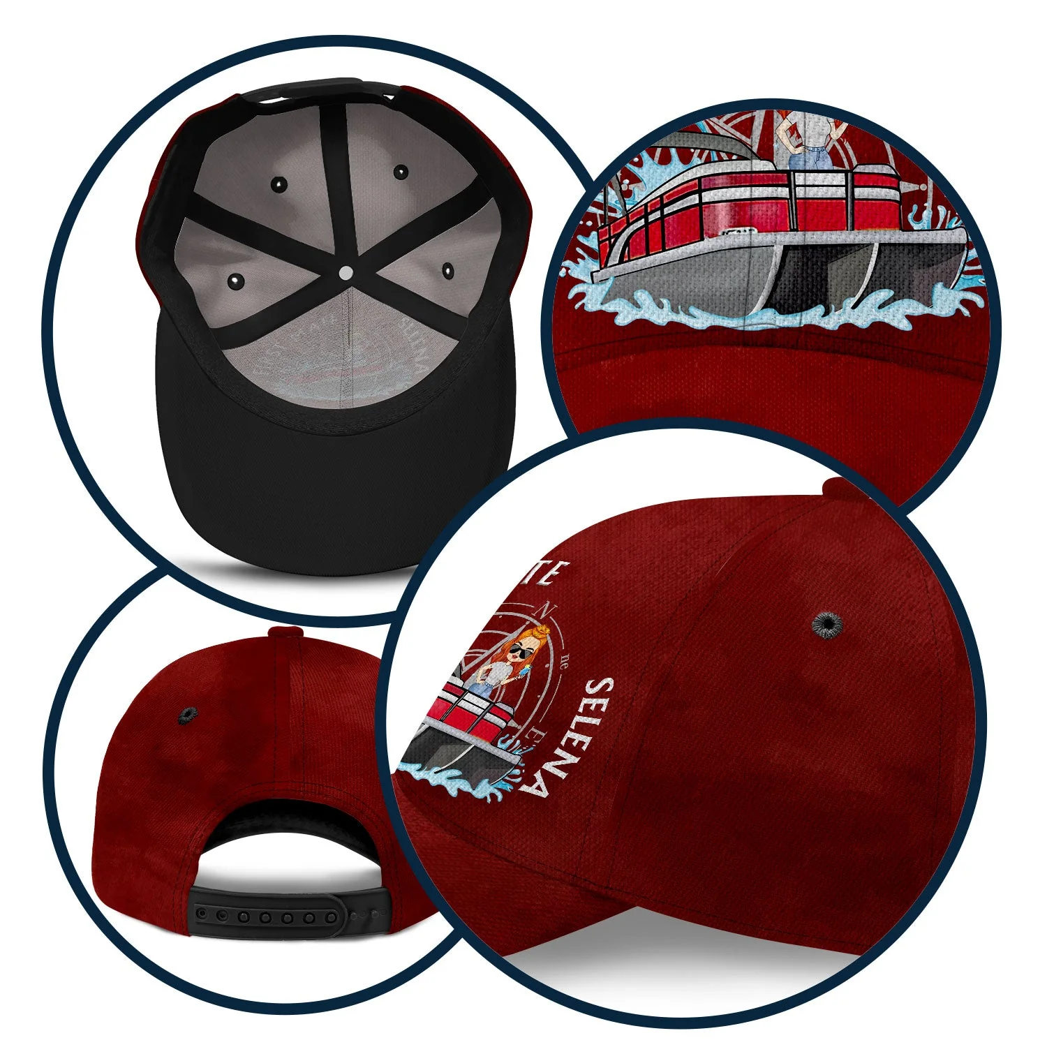 Couple Captain First Mate - Gift For Couples - Personalized Classic Cap - Image 5