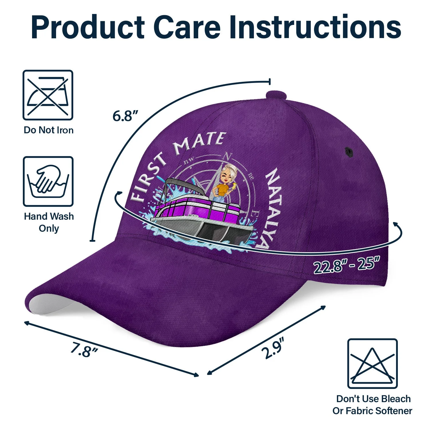 Couple Captain First Mate - Gift For Couples - Personalized Classic Cap - Image 6
