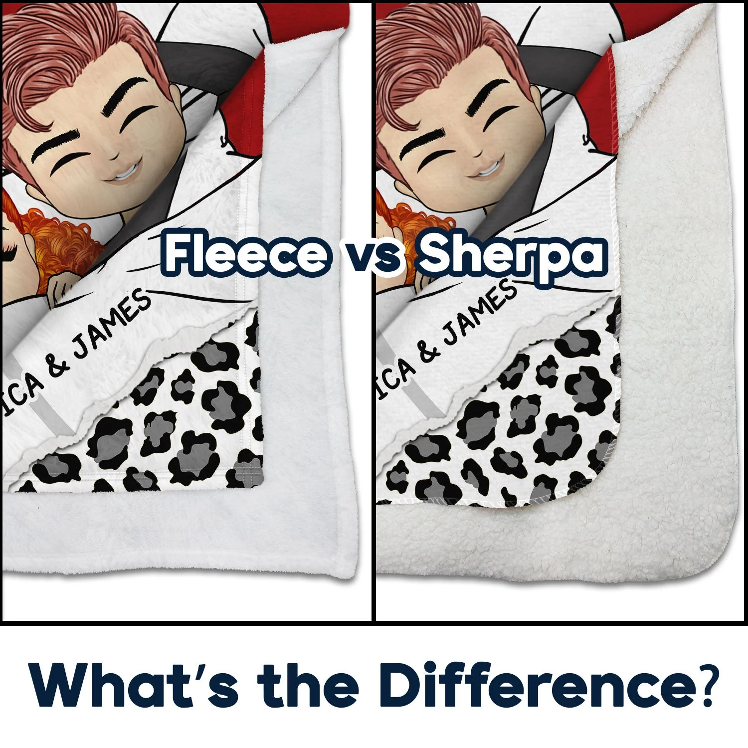 Couple Chibi Our Snuggle Blanket - Gift For Couples, Anniversary, Birthday Gift - Personalized Custom Fleece Blanket - Image 4