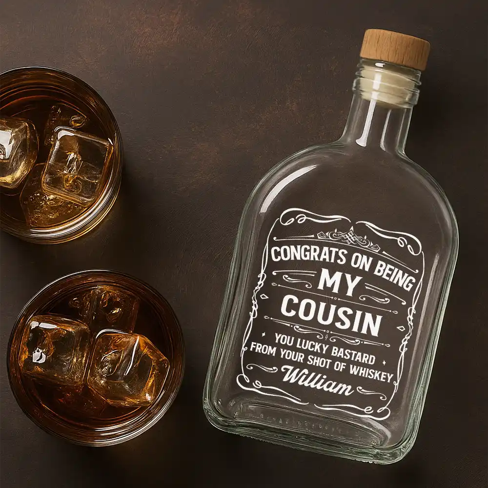 Couple Congrats On Being My Husband You Lucky Man - Personalized Whiskey Bottle - Image 4