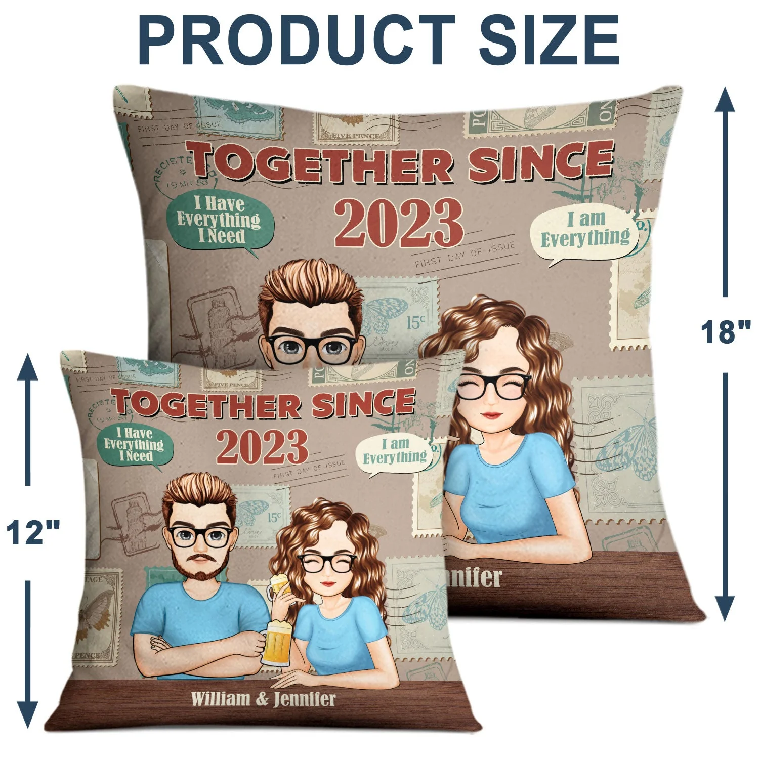 Couple Drinking Together Since - Gift For Couples - Personalized Pillow - Image 4