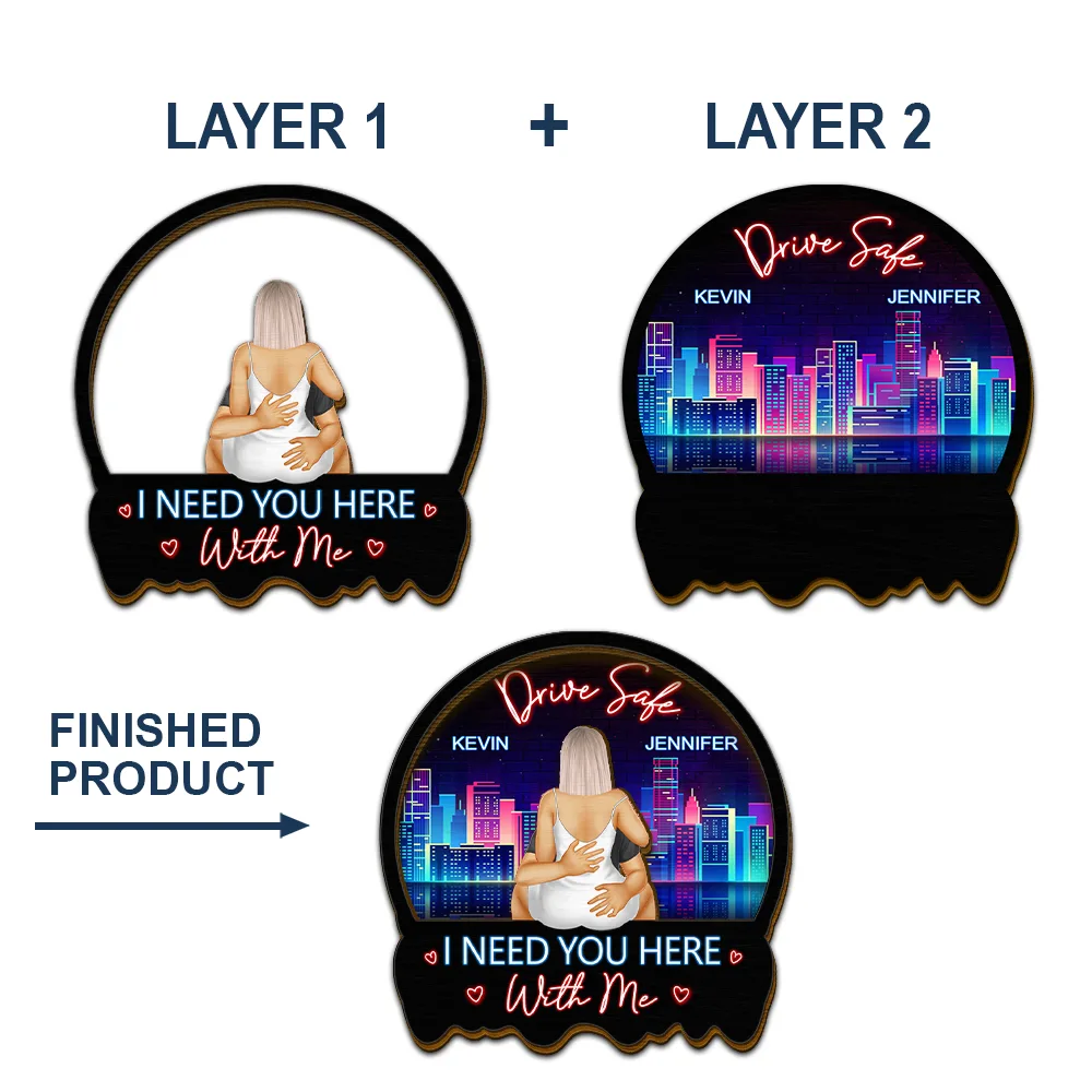 Couple Drive Safe I Love You - Personalized Custom Shaped Car Visor Clip - Image 5