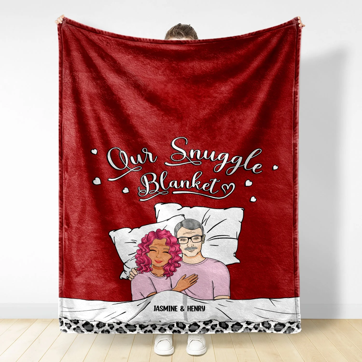 Couple Family Our Snuggle Blanket - Gift For Couples - Personalized Custom Fleece Blanket - Image 2