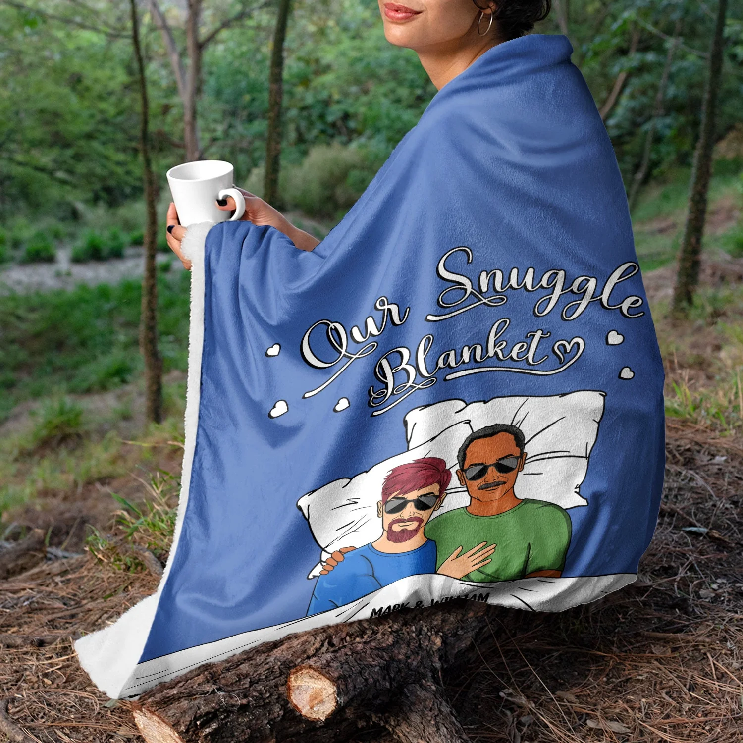 Couple Family Our Snuggle Blanket - Gift For Couples - Personalized Custom Fleece Blanket - Image 3