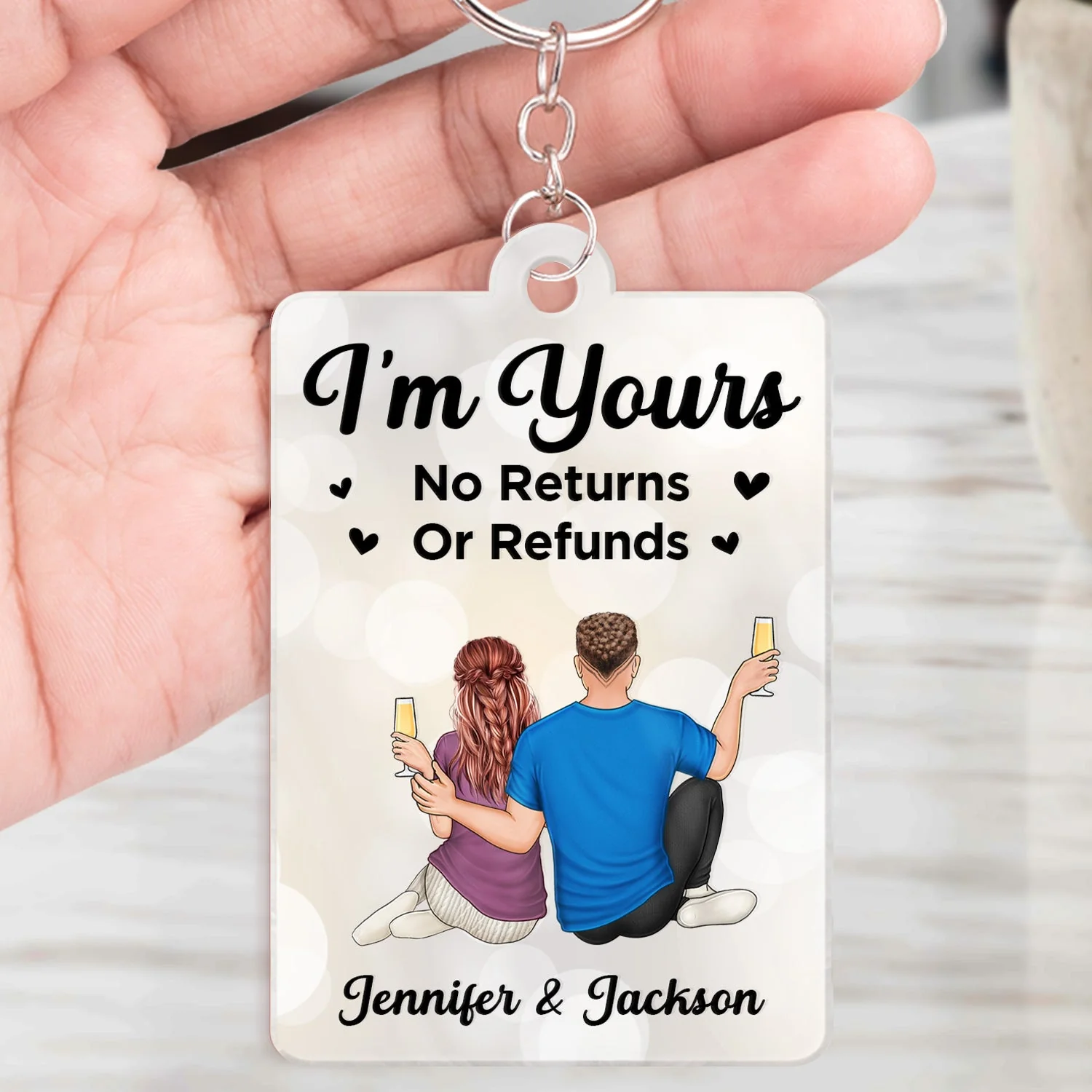 Couple Favorite Song I'm Yours No Returns - Gift For Couples - Personalized Acrylic Keychain - Image 5