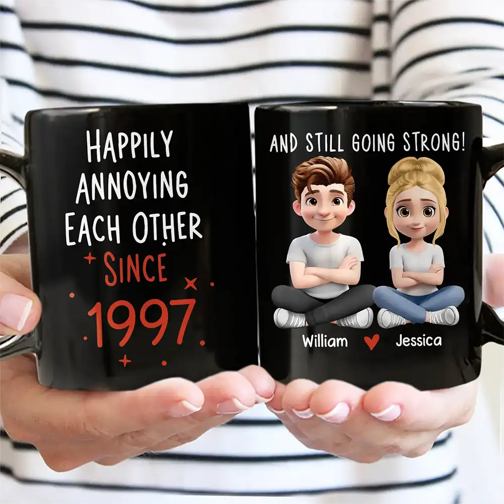 Couple Happily Annoying Each Other Since - Personalized Mug - Image 3