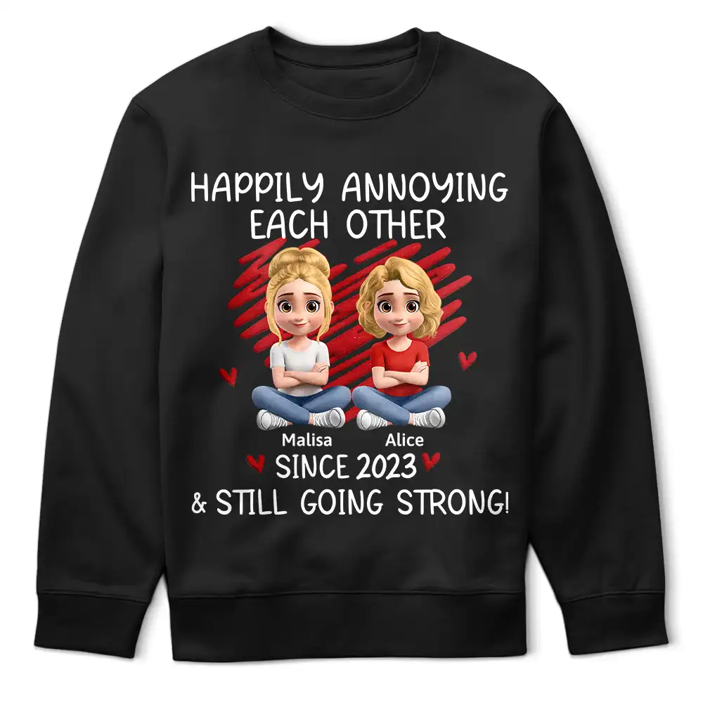Couple Happily Annoying Each Other Since - Personalized T Shirt - Image 5