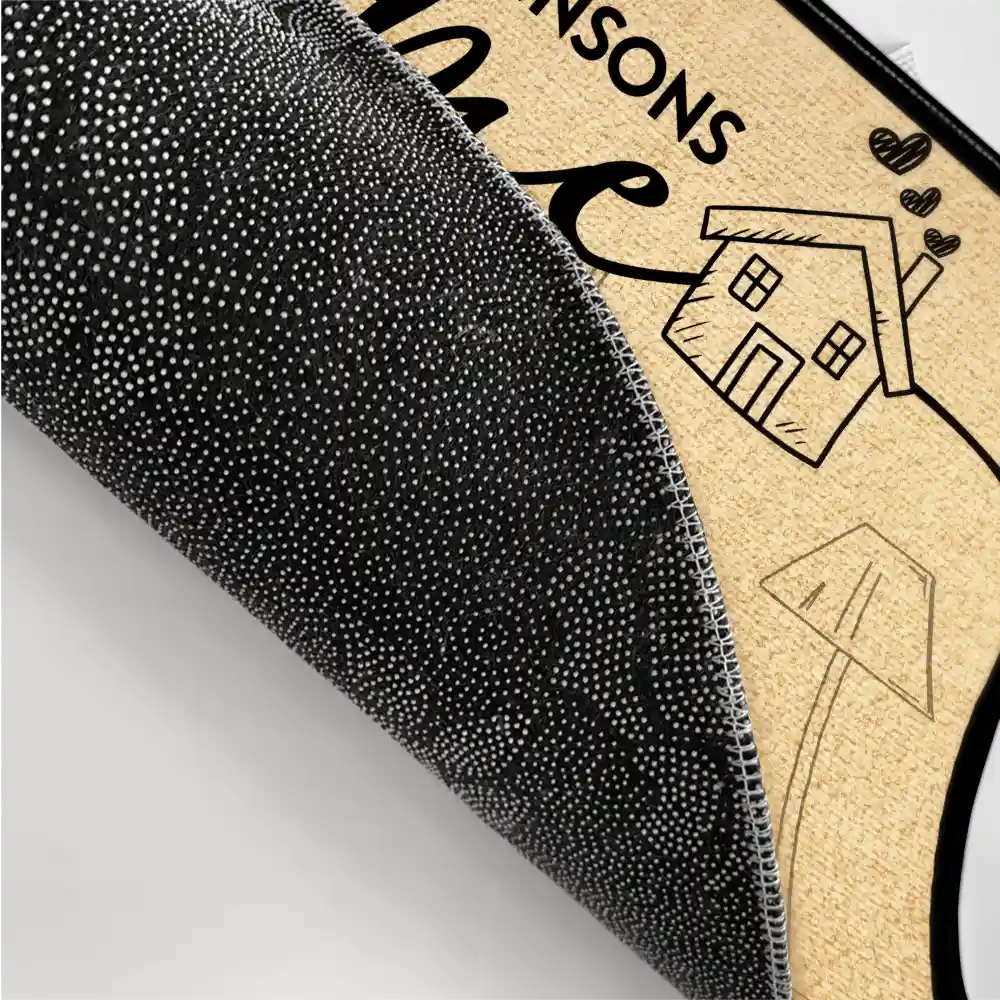 Couple Home With Pet And Kid - Personalized Doormat - Image 3