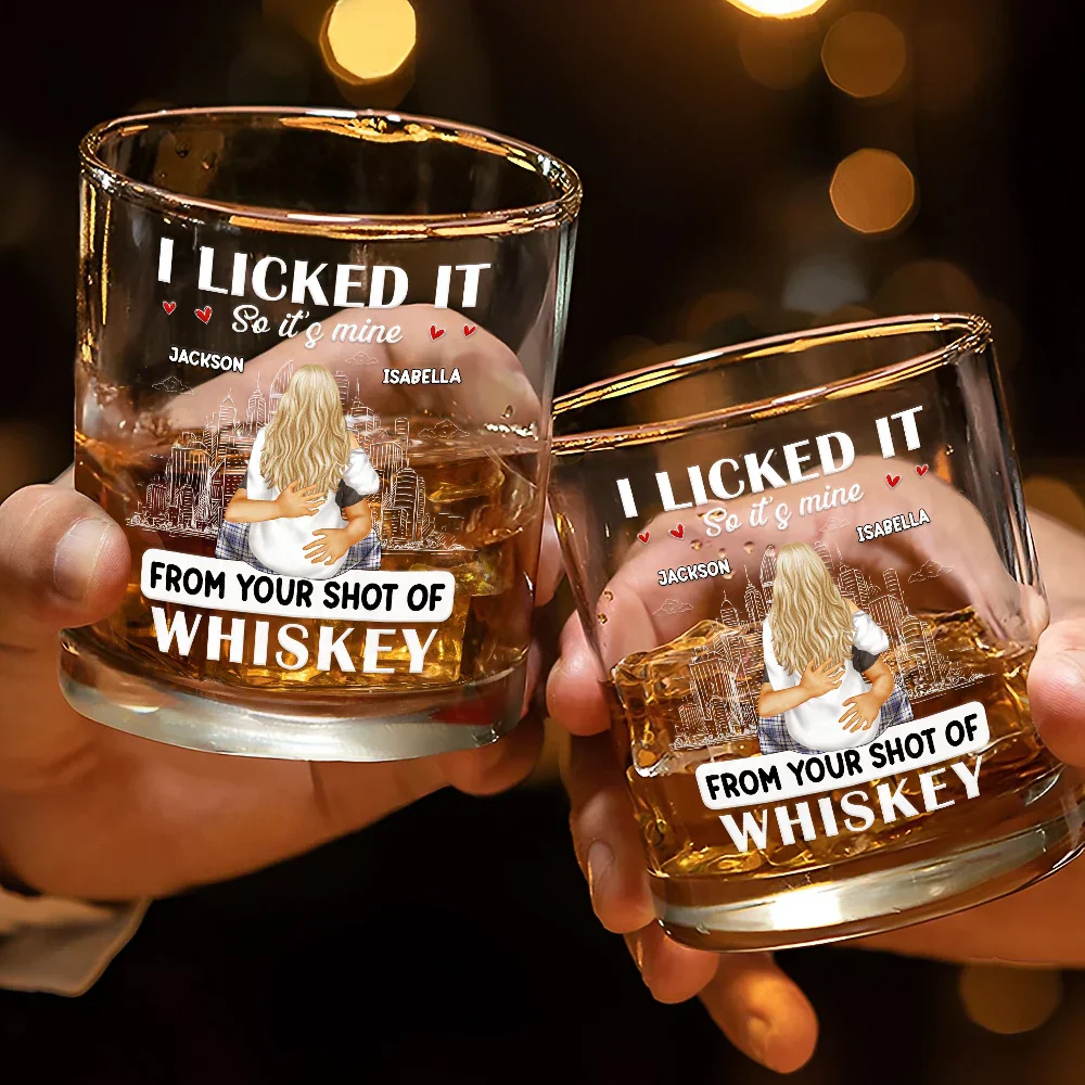 Couple I Licked It So It's Mine - Personalized Whiskey Glass - Image 3