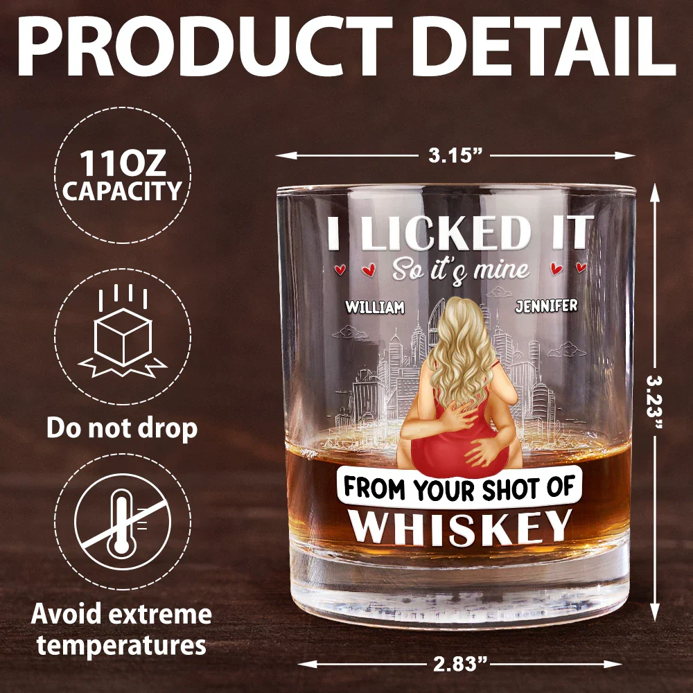 Couple I Licked It So It's Mine - Personalized Whiskey Glass - Image 5