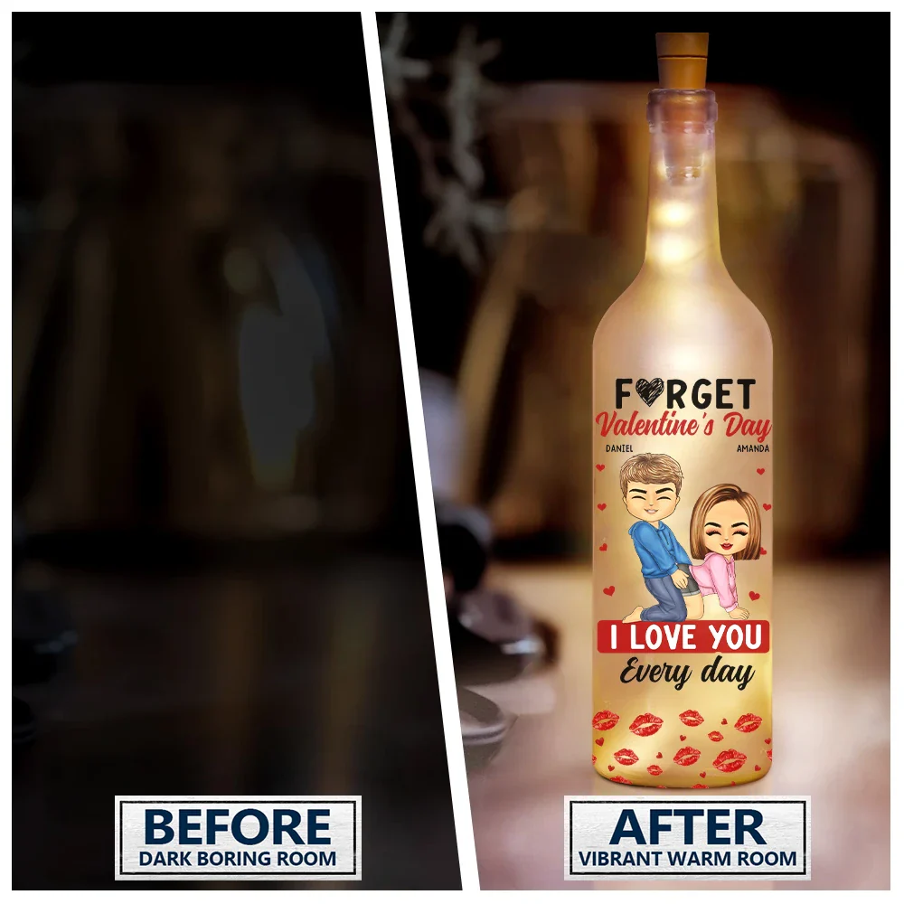 Couple I Love You Every Day - Personalized Bottle Light - Image 3