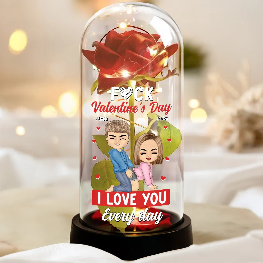 Couple I Love You Every Day - Personalized Everlasting Rose Dome Lamp - Image 3