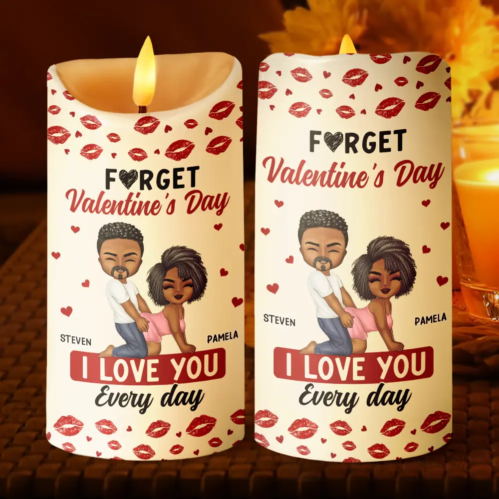 Couple I Love You Every Day - Personalized Flameless LED Candle - Image 2