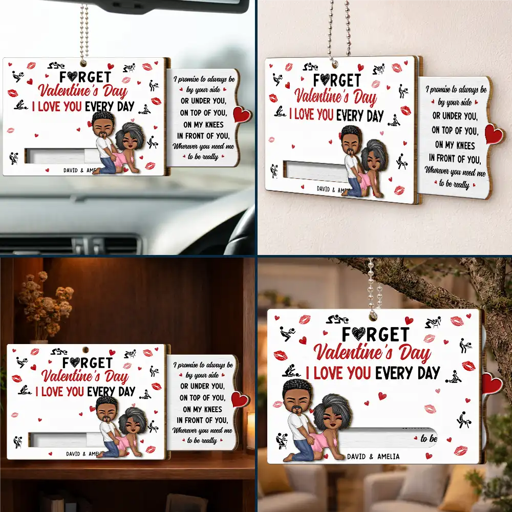 Couple I Love You Every Day - Personalized Hanging Wooden Slide Card - Image 7