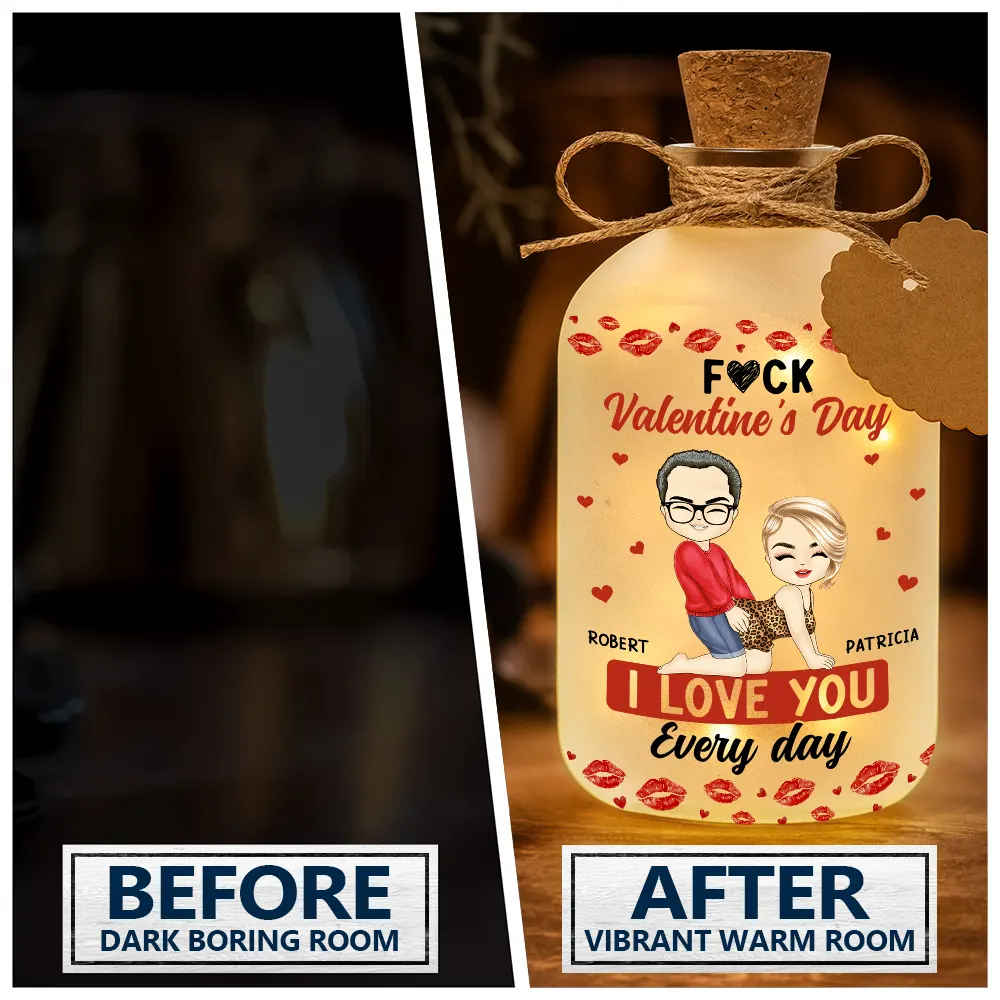Couple I Love You Every Day - Personalized Short Bottle Light - Image 2