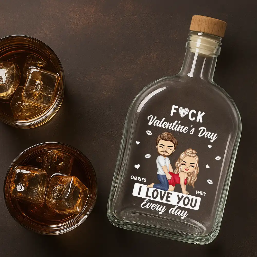 Couple I Love You Every Day - Personalized Whiskey Bottle - Image 4