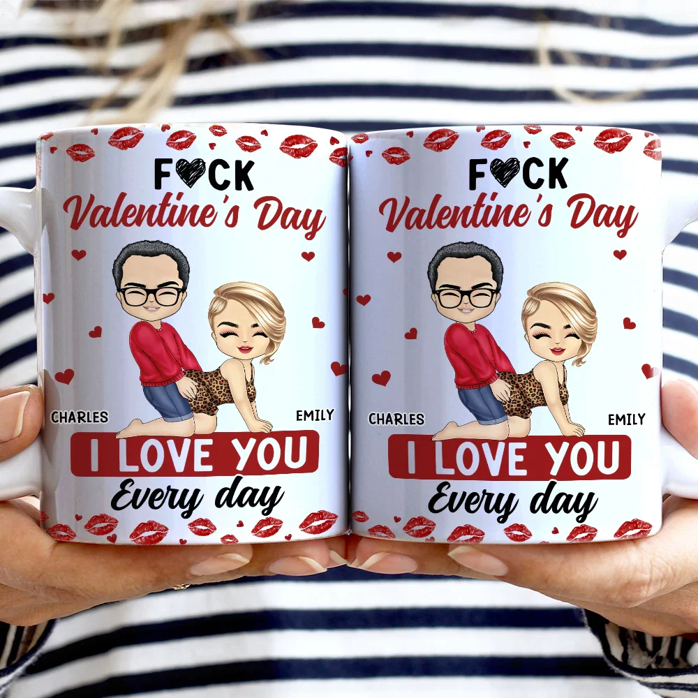 Couple I Love You Every Day - Personalized White Edge-to-Edge Mug - Image 2