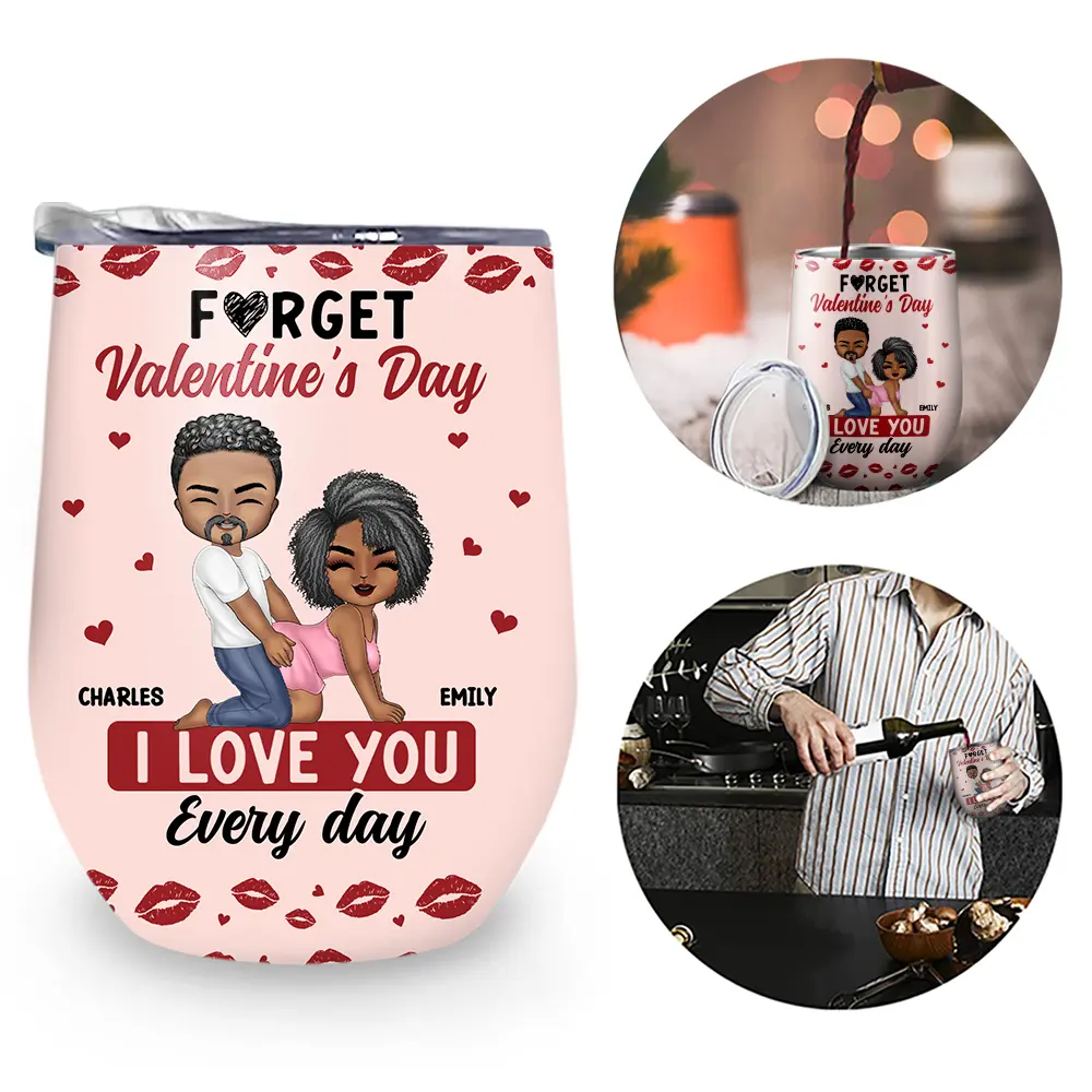 Couple I Love You Every Day - Personalized Wine Tumbler - Image 2