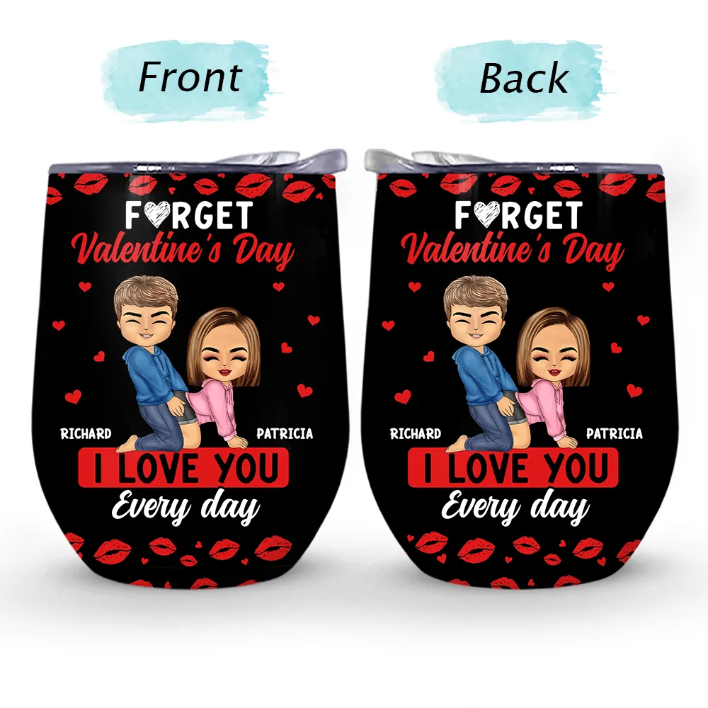Couple I Love You Every Day - Personalized Wine Tumbler - Image 4