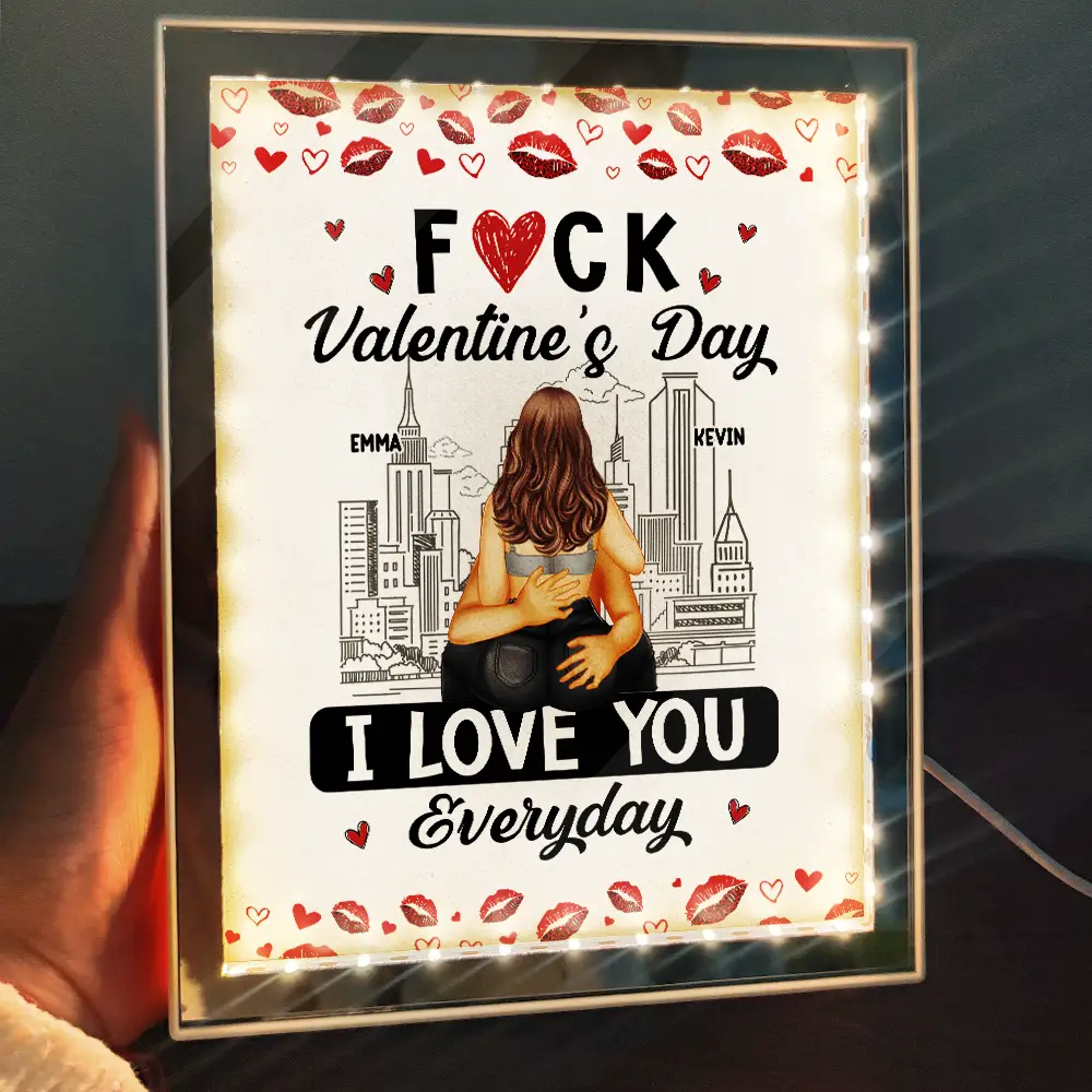 Couple I Love You Everyday - Personalized LED Mirror Frame Lamp - Image 2