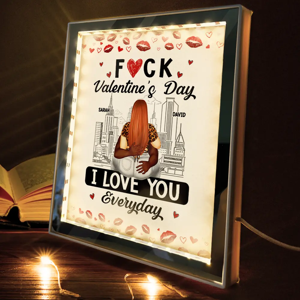 Couple I Love You Everyday - Personalized LED Mirror Frame Lamp - Image 3