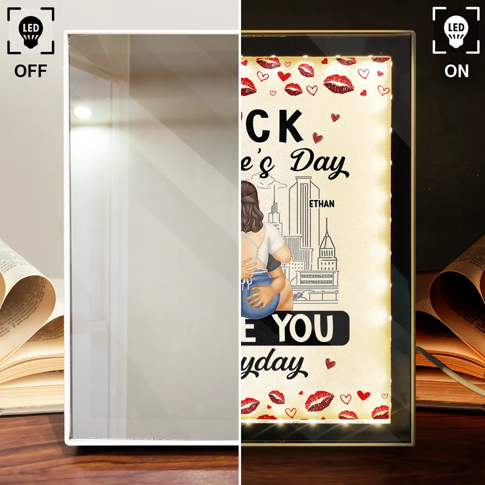 Couple I Love You Everyday - Personalized LED Mirror Frame Lamp - Image 4