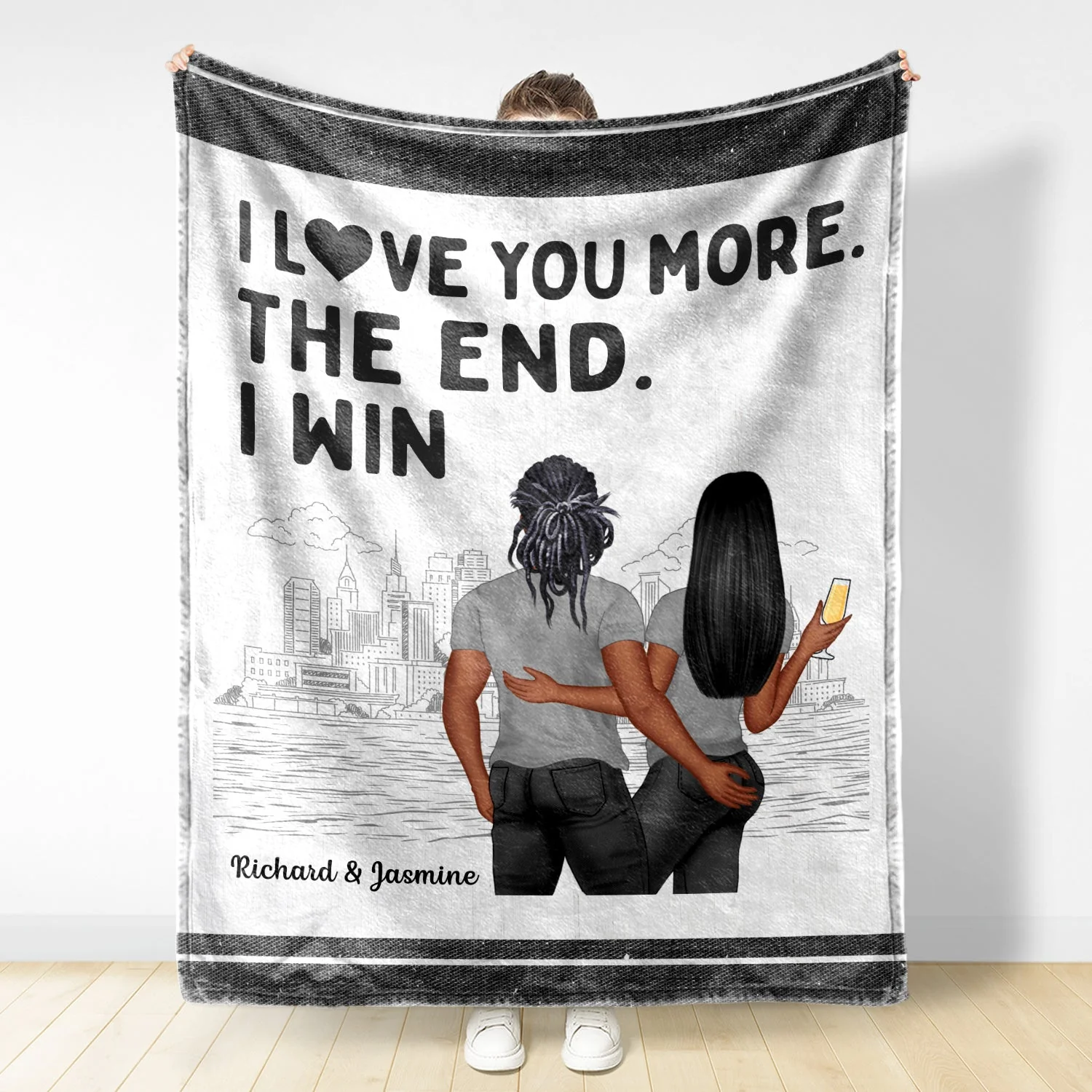 Couple I Love You More The End - Personalized Custom Fleece Blanket - Image 2