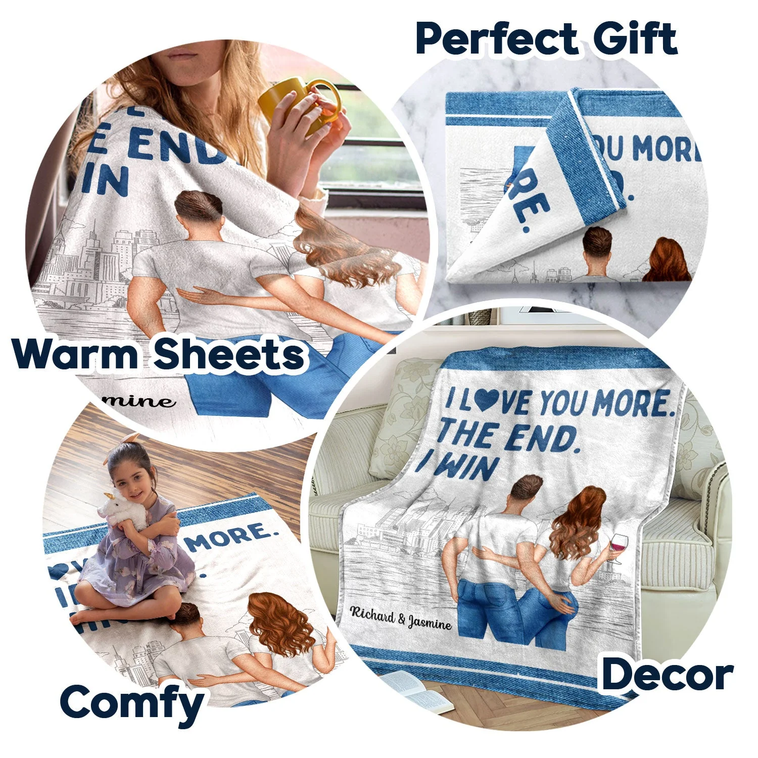 Couple I Love You More The End - Personalized Custom Fleece Blanket - Image 5
