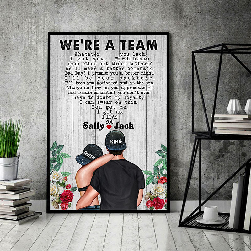 Couple King Queen Rose We're A Team Custom Poster - Image 4