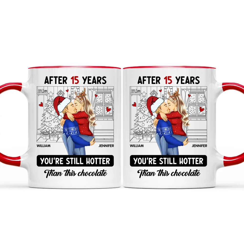 Couple Kissing After Years Hotter Than This Chocolate - Personalized Accent Mug - Image 2