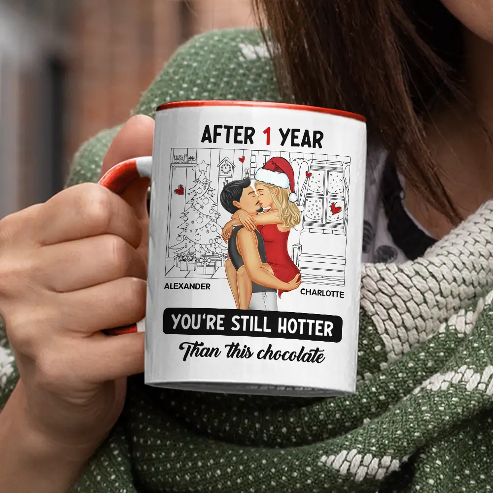 Couple Kissing After Years Hotter Than This Chocolate - Personalized Accent Mug - Image 4