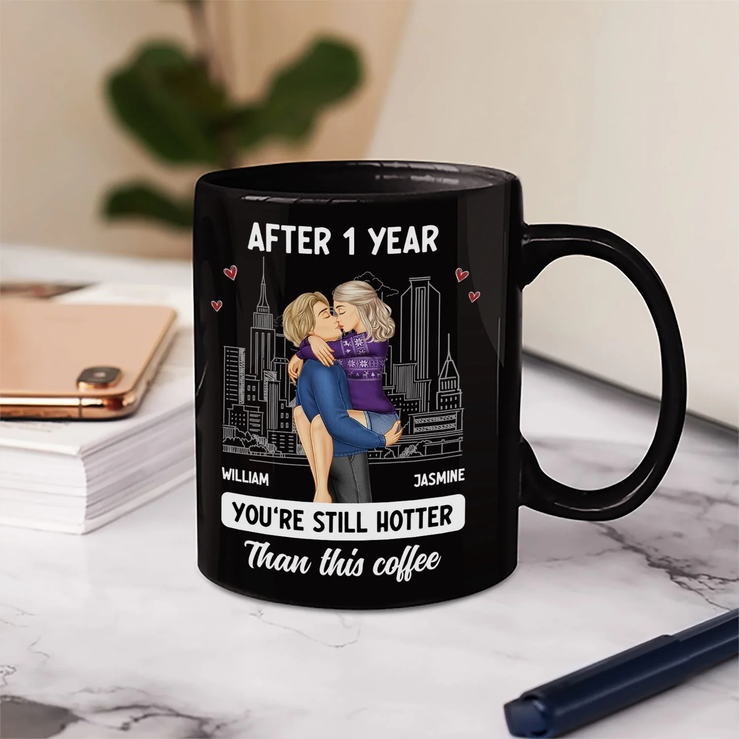 Couple Kissing After Years Hotter Than This Coffee - Gift For Couples - Personalized Mug - Image 6