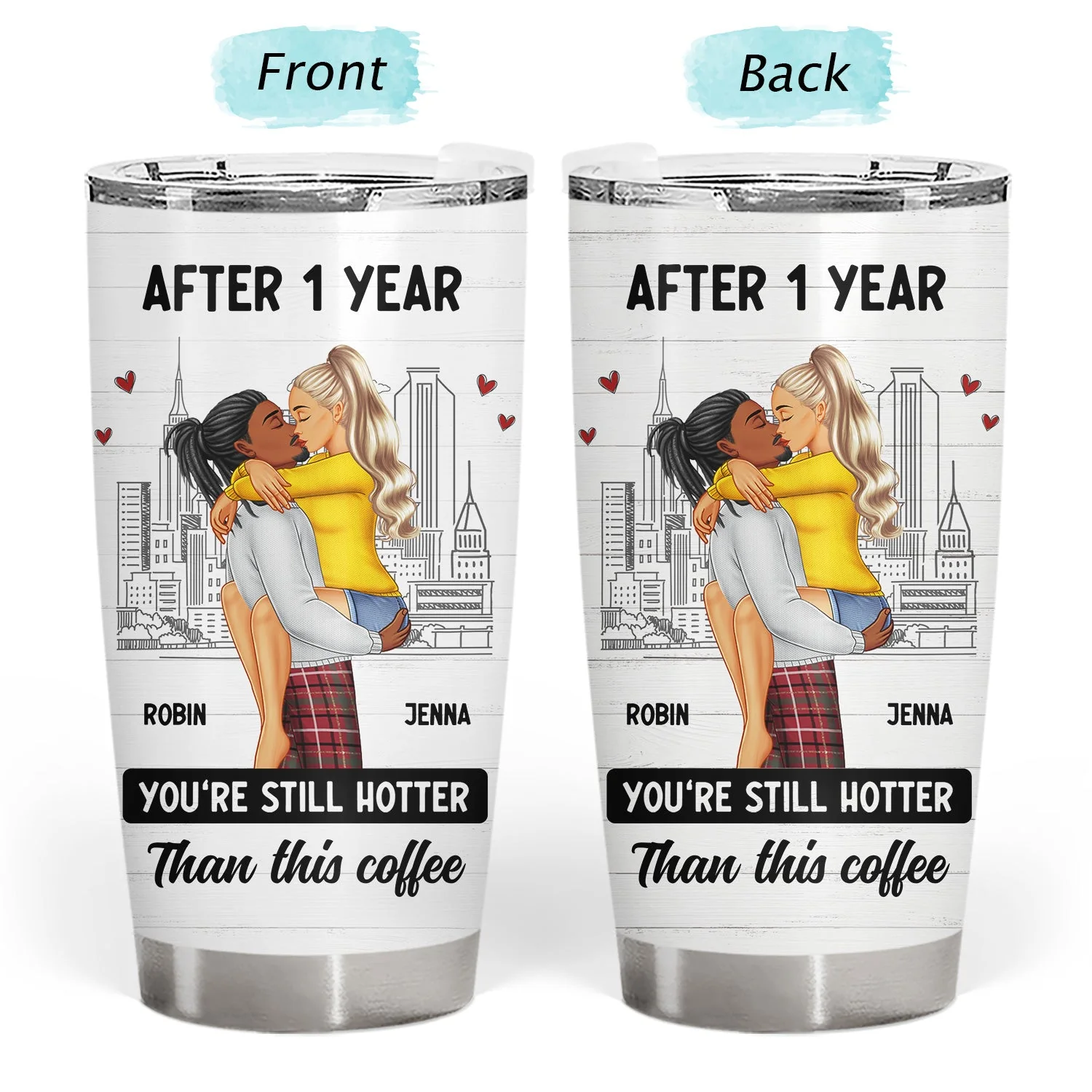 Couple Kissing After Years Hotter Than This Coffee - Gift For Couples - Personalized Tumbler - Image 3